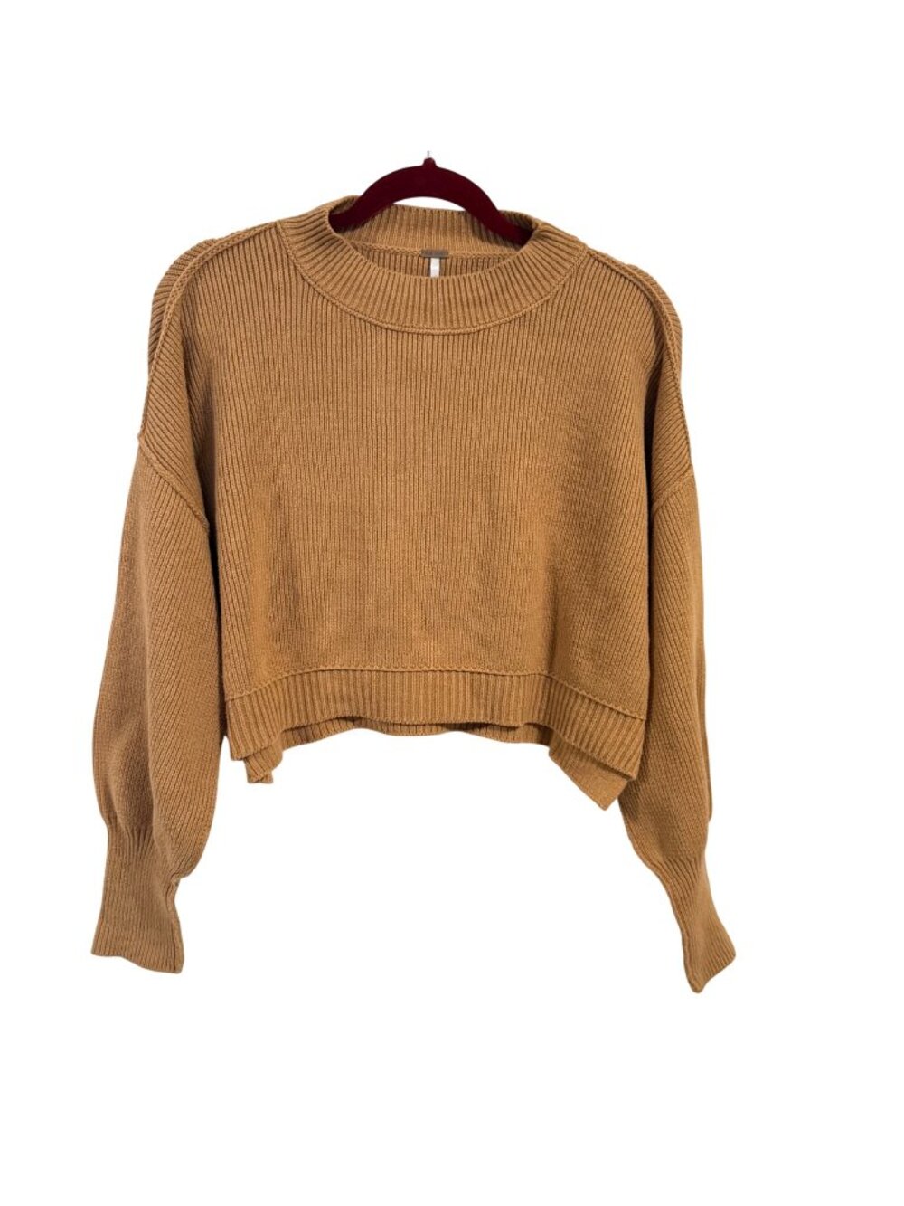 Free People Easy Street Crop Pullover Camel Size XS